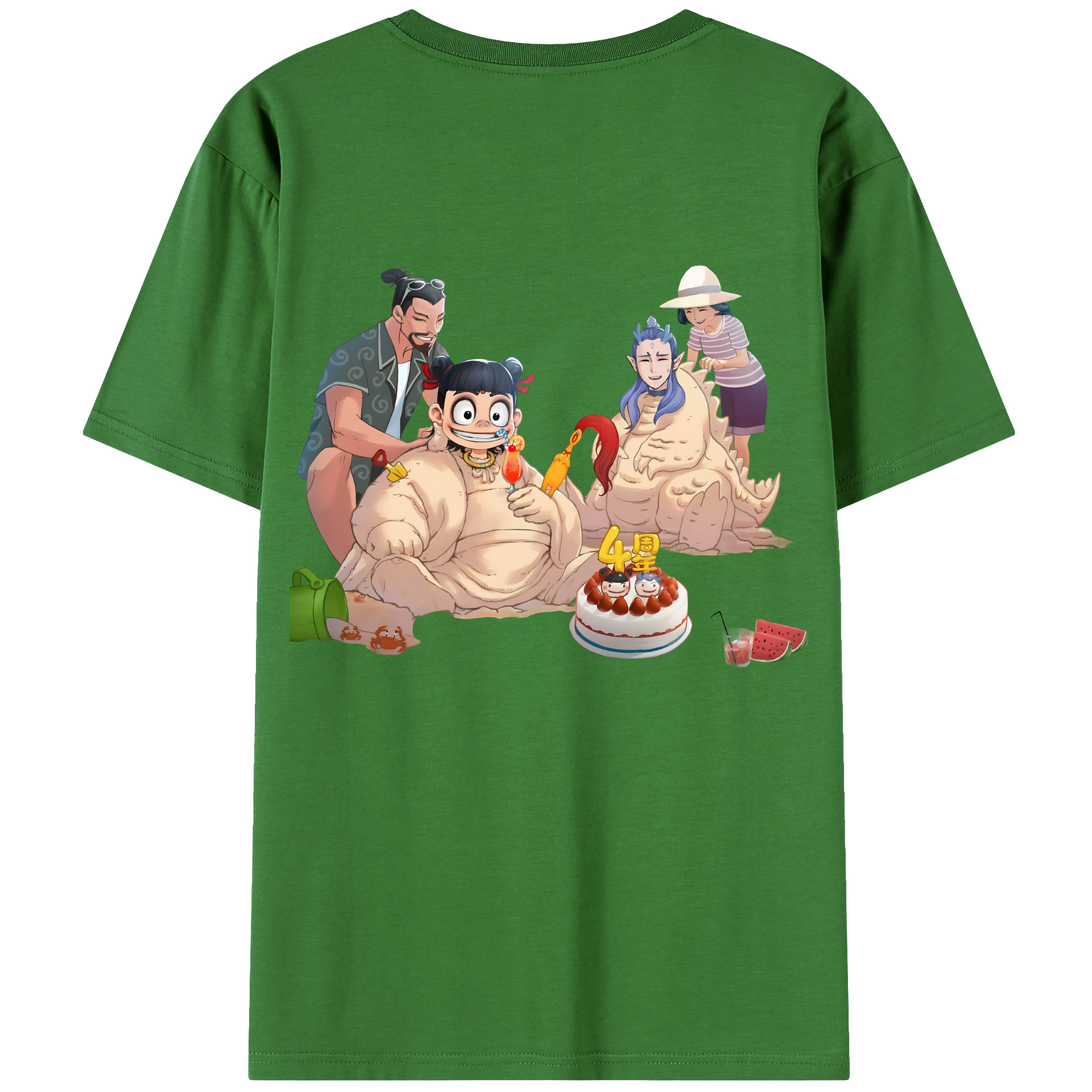 （画像用） Ne Zha 2 ナタ 魔童の大暴れ レディース半袖Tシャツ(バックプリント)
